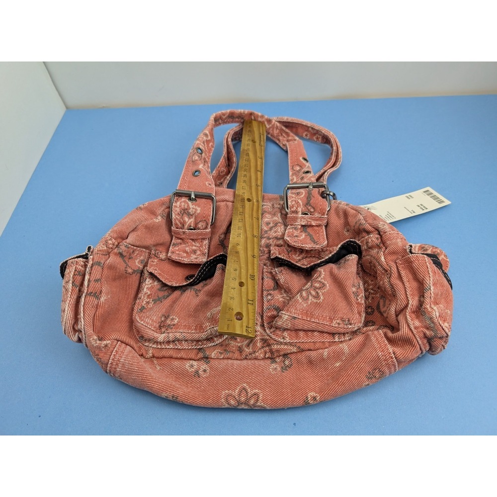 Urban Outfitters BDG Paisley Red Y2K Style Duffle Shoulder Bag NEW - Picture 8 of 16